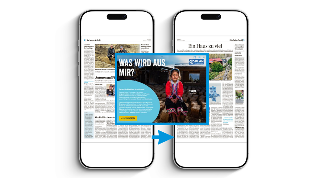 Smartphone-Mockup mit einem Beispiel für eine Interstitial